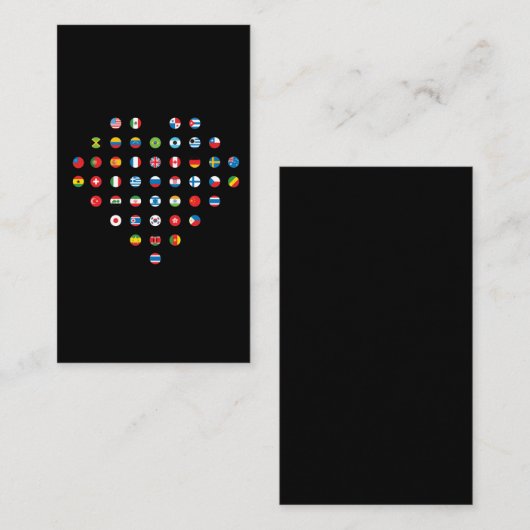 International Country Flags Herz Travel Abhängig Visitenkarte (Vorne/Hinten)