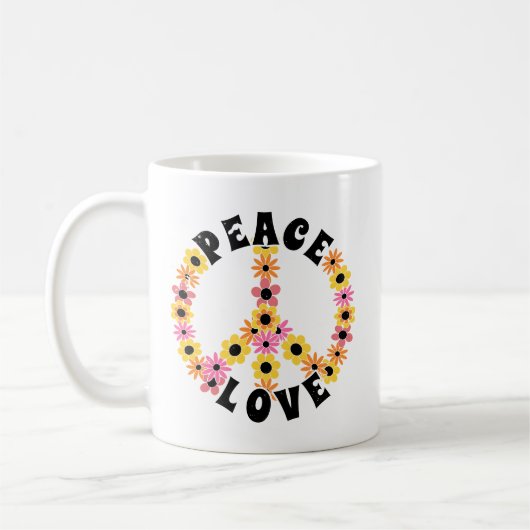 International Day of Peace Love Flower Kaffeetasse (Links)