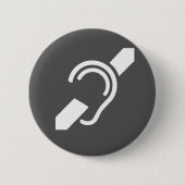 International Deaf Button White on Grey (Vorderseite)