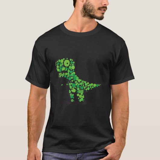 International Dot Day Green Polka Dot Rex Dinosaur T-Shirt (Vorderseite)