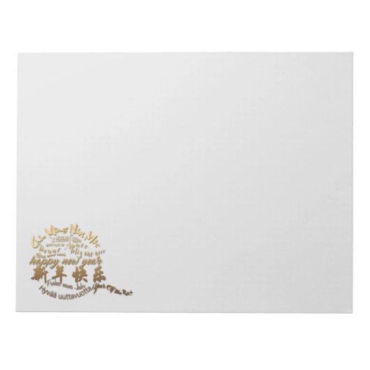 International Gold Wishings Rat New Year 2020 RNot Notizblock (Vorderseite)