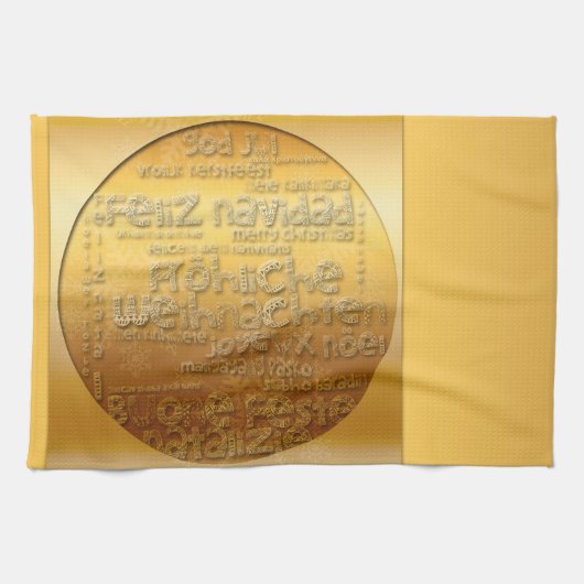 International Greeting Weihnachten Navidad K Handt Geschirrtuch (Horizontal)