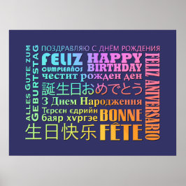 International Happy Birthday Design Poster