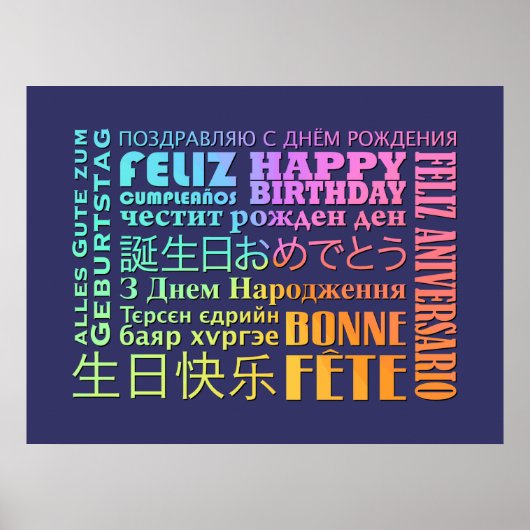 International Happy Birthday Design Poster (Vorne)