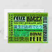 International Happy Birthday Design Postkarte (Vorne/Hinten)
