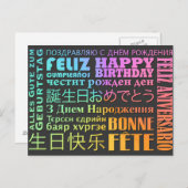 International Happy Birthday Design Postkarte (Vorne/Hinten)