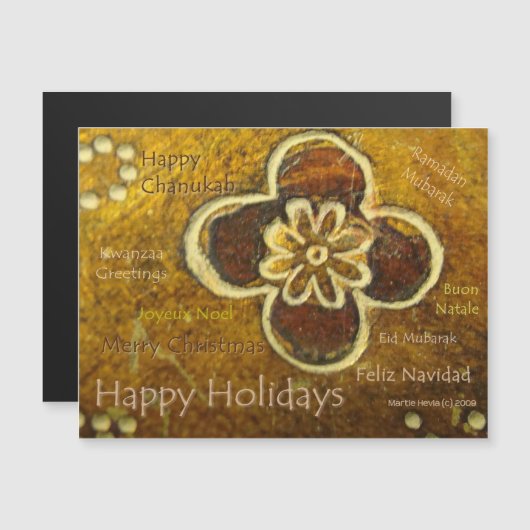 International Happy Holidays Thin Magnetic Card Magneteinladung (Vorne/Hinten)