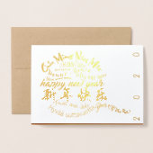 International Happy Rat New Year 2020 Luxury Card Folienkarte (Vorderseite mit Umschlag)