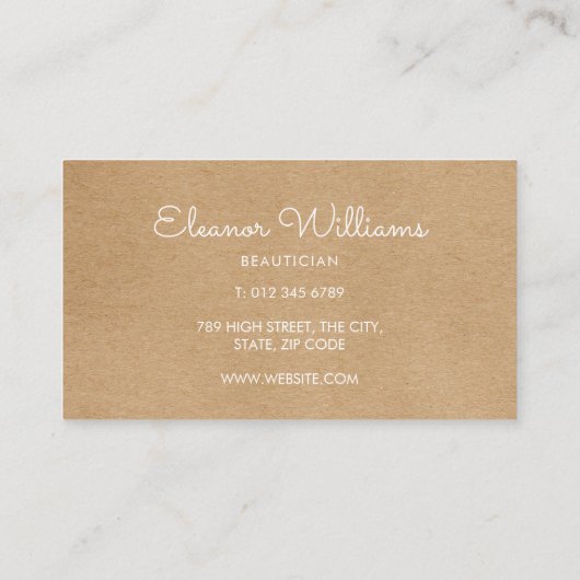 International Hello Rustic Kraft Visitenkarte (Rückseite)