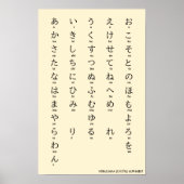 International > Japanisch | Hiragana Alphabet ひ ら Poster (Vorne)