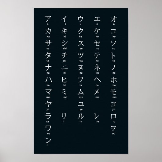 International > Japanisch | Katakana Alphabet タ Da Poster (Vorne)