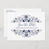 International > Japanisch | Koi Fish Blue Wedding Ankündigungspostkarte (Vorne/Hinten)