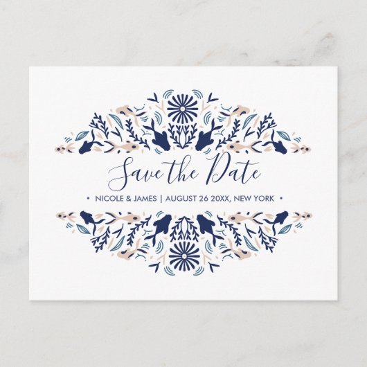 International > Japanisch | Koi Fish Blue Wedding  Ankündigungspostkarte (Vorderseite)