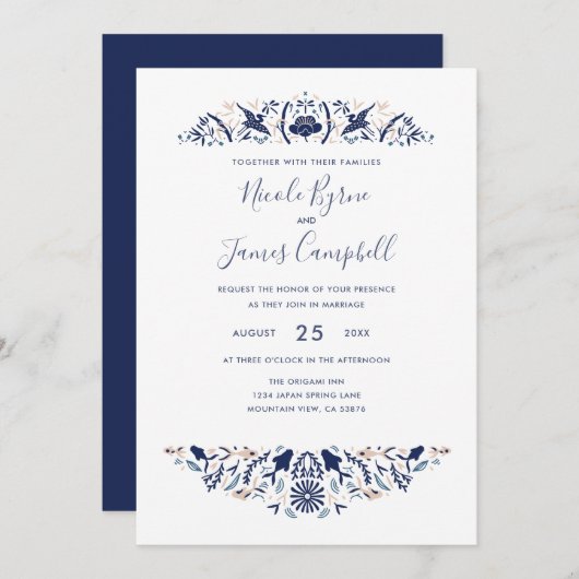 International > Japanisch | Modern Koi Fish Creste Einladung (Vorne/Hinten)