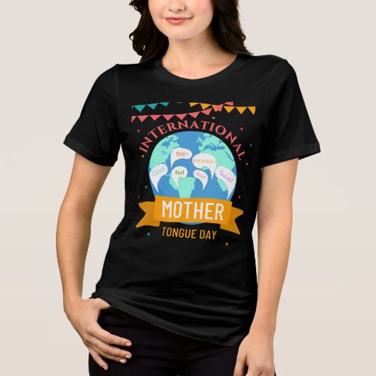 International Mother Language Day Multilingual Ear Tri-Blend Shirt (Vorderseite)