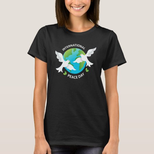 International Peace Day Earth Pigeon For Man Woman T-Shirt (Vorderseite)