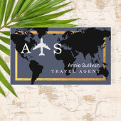 International Travel Agent Airplane Weltkarte Visitenkarte