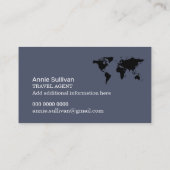 International Travel Agent Airplane Weltkarte Visitenkarte (Rückseite)