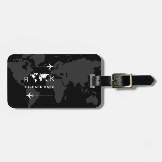 International Travel Black Gepäckanhänger (Vorderseite horizontal)