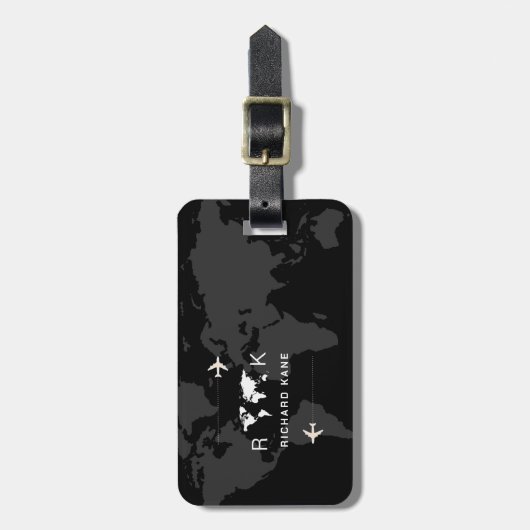 International Travel Black Gepäckanhänger (Vorderseite vertikal)