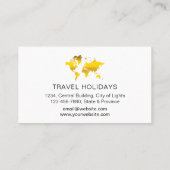International Travel World Map Gold Glitzer Visitenkarte (Rückseite)