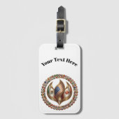 International Unity Flame with World Flags Emblem Gepäckanhänger (Vorderseite Vertikal)