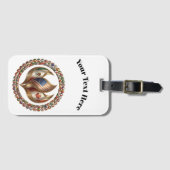 International Unity Flame with World Flags Emblem Gepäckanhänger (Vorderseite (Horizontal))