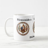 International Unity Flame with World Flags Emblem  Kaffeetasse (Links)