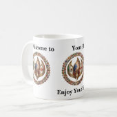 International Unity Flame with World Flags Emblem  Kaffeetasse (Vorderseite Links)