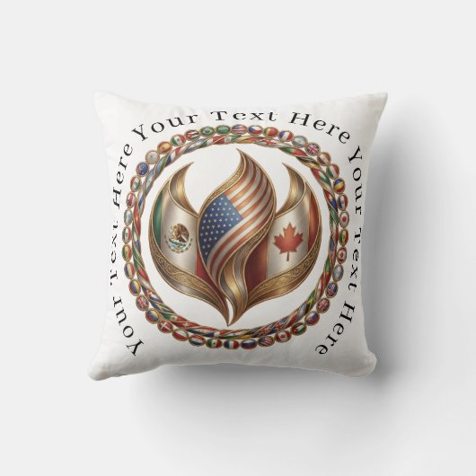 International Unity Flame with World Flags Emblem  Kissen (Rückseite)