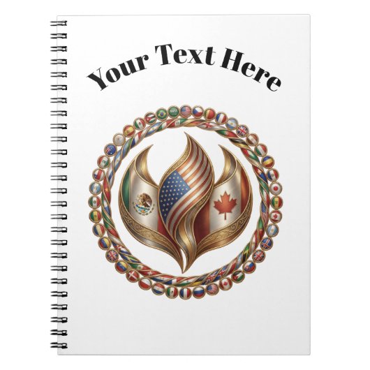 International Unity Flame with World Flags Emblem Notizblock (Vorderseite)