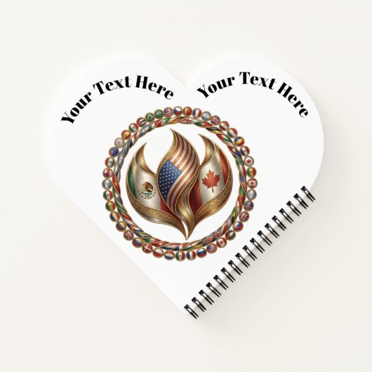 International Unity Flame with World Flags Emblem  Notizblock (Rückseite)