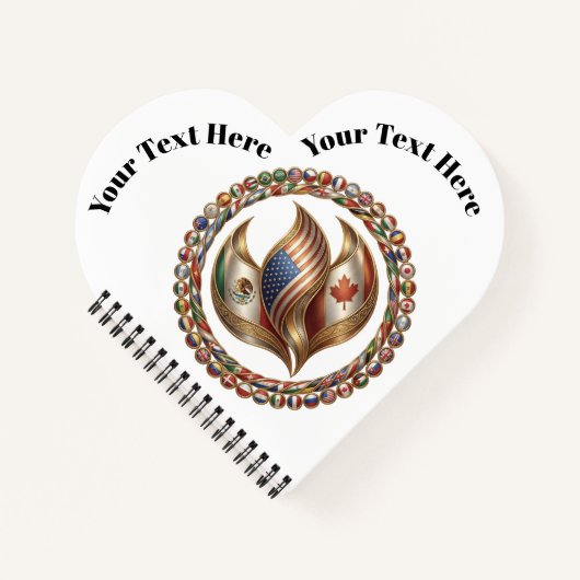 International Unity Flame with World Flags Emblem  Notizblock (Vorderseite)