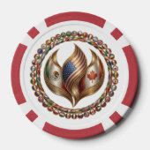 International Unity Flame with World Flags Emblem Pokerchips (Rückseite)