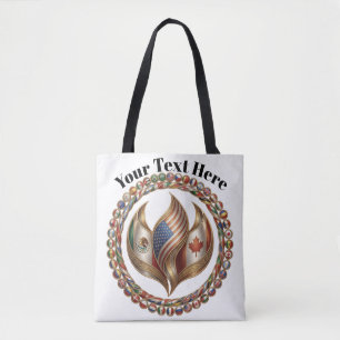 International Unity Flame with World Flags Emblem Tasche