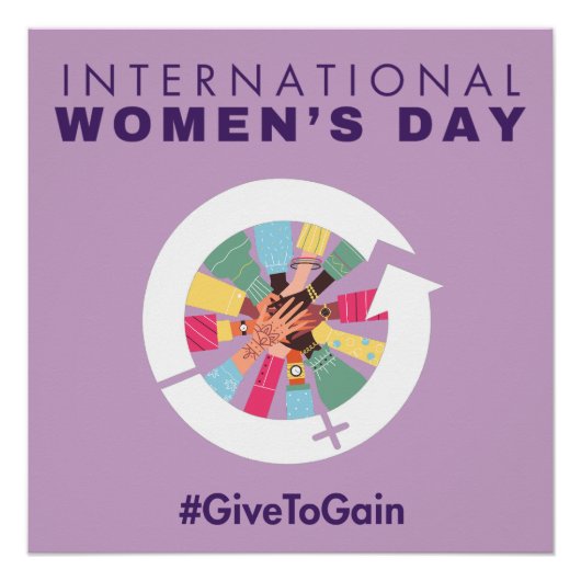 International Women’s Day 2026 Give To Gain Poster (Vorderseite)
