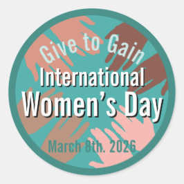 International Women’s Day March 8th. 2026 Runder Aufkleber