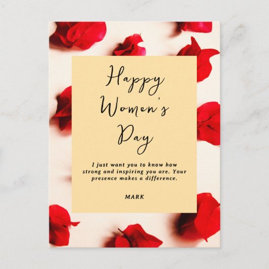 International Women’s Day Modern Elegant Strong Postkarte (Vorderseite)