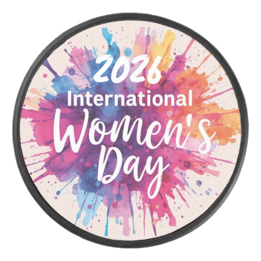 International Women's Day 2026 Eishockey Puck (Vorderseite)