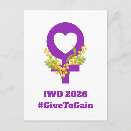International Women's Day 2026 IWD Give To Gain Postkarte (Vorderseite)