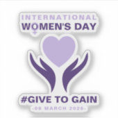 International Women's Day Give To Gain 2026 Aufkleber (Vorderseite)