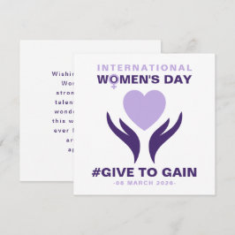 International Women's Day Give To Gain 2026 Feiertagskarte