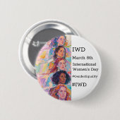International Women's Day | IWD #GivetoGain Button (Vorne & Hinten)