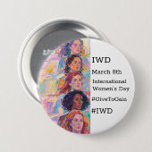 International Women's Day | IWD #GivetoGain Button (Vorne & Hinten)
