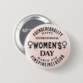 International Women's Day | March 8th Equality Button (Vorne & Hinten)