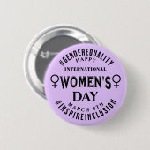 International Women's Day | March 8th Equality Button (Vorne & Hinten)