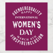 International Women's Day | March 8th Equality Weinetikett (Einzelnes Label)