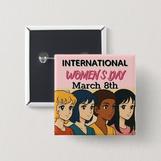 International Women's Day | Pop Art  Button (Vorne & Hinten)