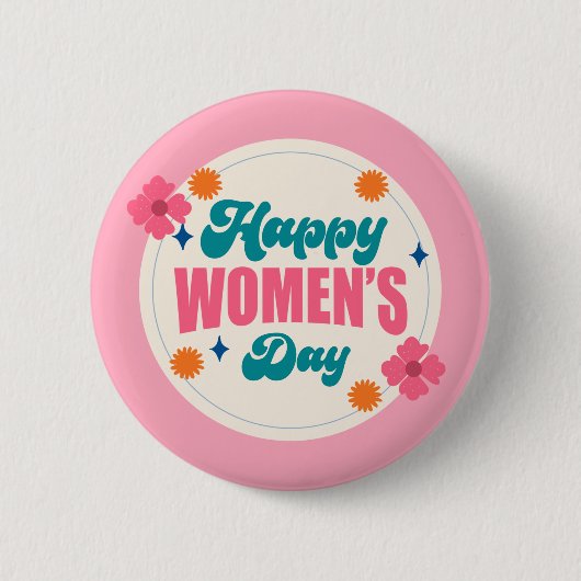 International Women's Day trendy Girly niedlich Bu Button (Vorderseite)