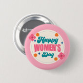 International Women's Day trendy Girly niedlich Bu Button (Vorne & Hinten)